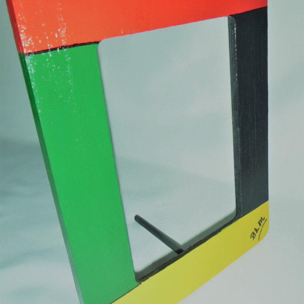 Handcrafted Red, Black & Green Picture Frame / BLM Picture Frame